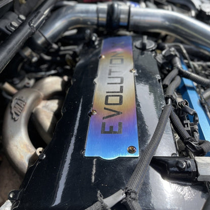 JDC Titanium Spark Plug Cover (Evo X) - JDMuscleSpark Plug CoversJDC-TI-EVOX-SPCBurntSmall JDC Titanium Only