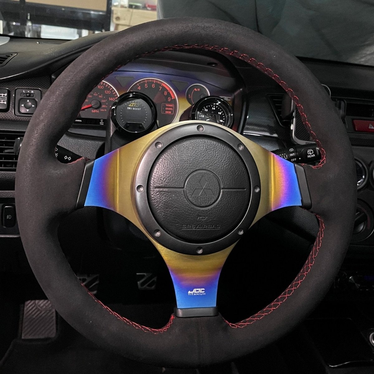 JDC Titanium Steering Wheel Overlay (Evo 7/8/9) - JDMuscleSteering Wheel TrimJDC-TI-EVO89-SWOBurntJDC Titanium Only