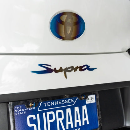 JDC Titanium "Supra" Badge (A90 Supra) - JDMuscleBadgesJDC-TI-SUPRA-LOGOBurnt