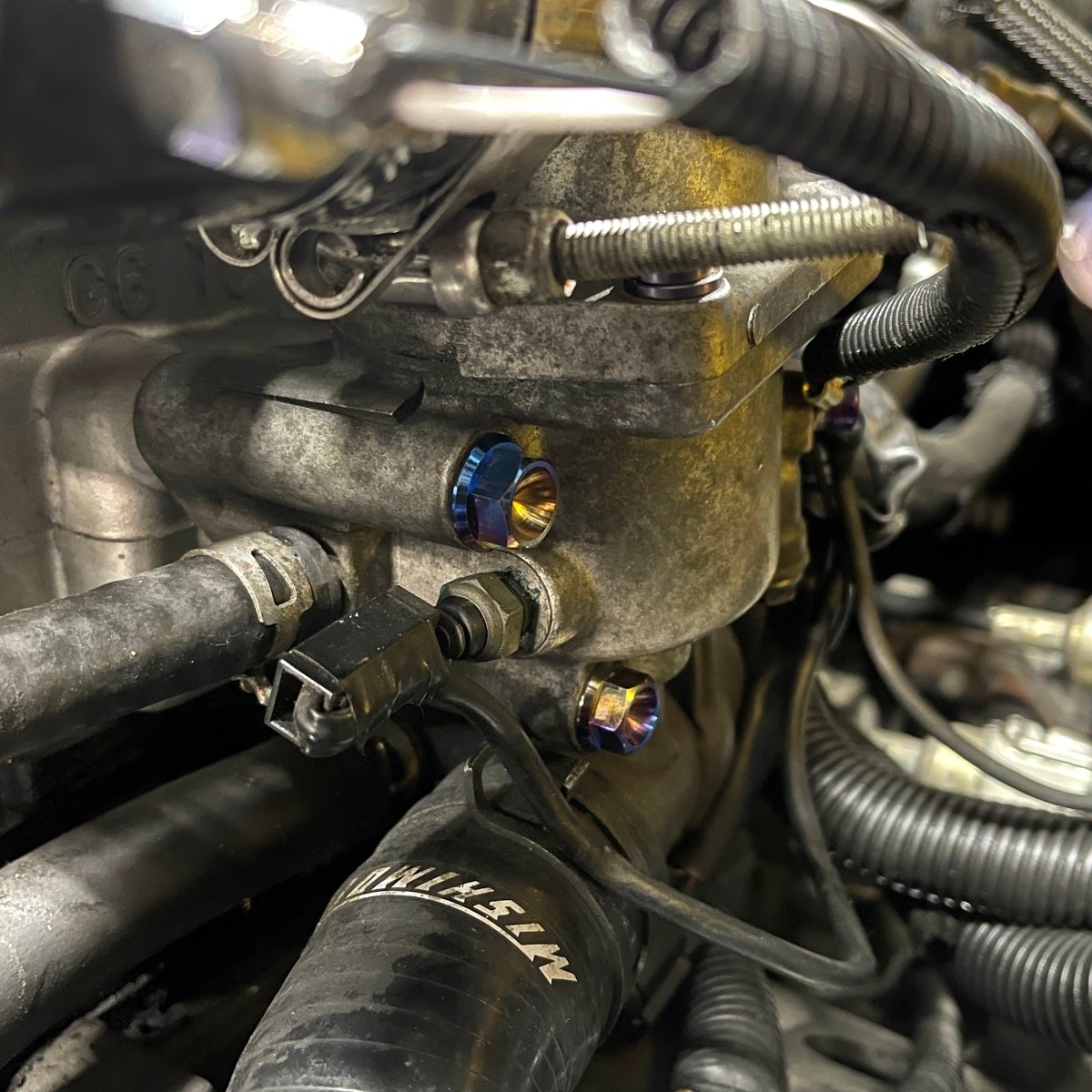 JDC Titanium Thermostat Housing Replacement Kit (Evo 7/8/9) - JDMuscleJDC Engine Bay Hardware KitsJDC-TI-EVO789-THRK-FULLFull Replacement KitBurnt