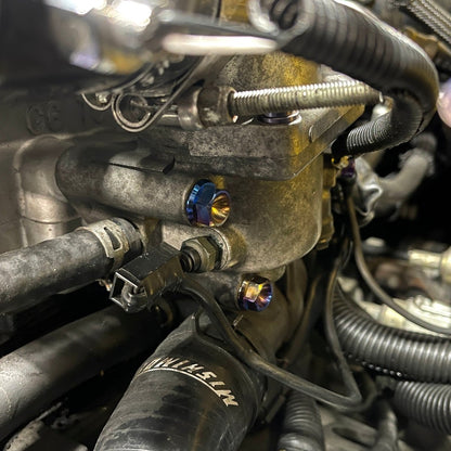 JDC Titanium Thermostat Housing Replacement Kit (Evo 7/8/9) - JDMuscleJDC Engine Bay Hardware KitsJDC-TI-EVO789-THRK-FULLFull Replacement KitBurnt