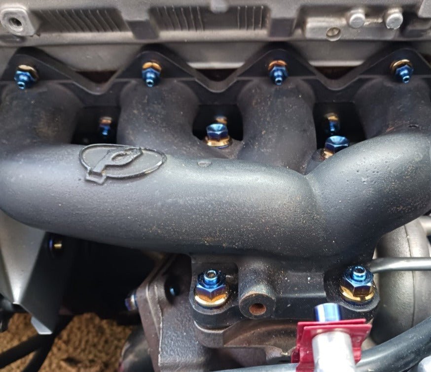 JDC Titanium Turbo to Manifold Hardware Kit for FP Manifolds (Evo 4 - 9/DSM) - JDMuscleEngine Dress - UpJDC-TI-TTMSK-FPBurnt
