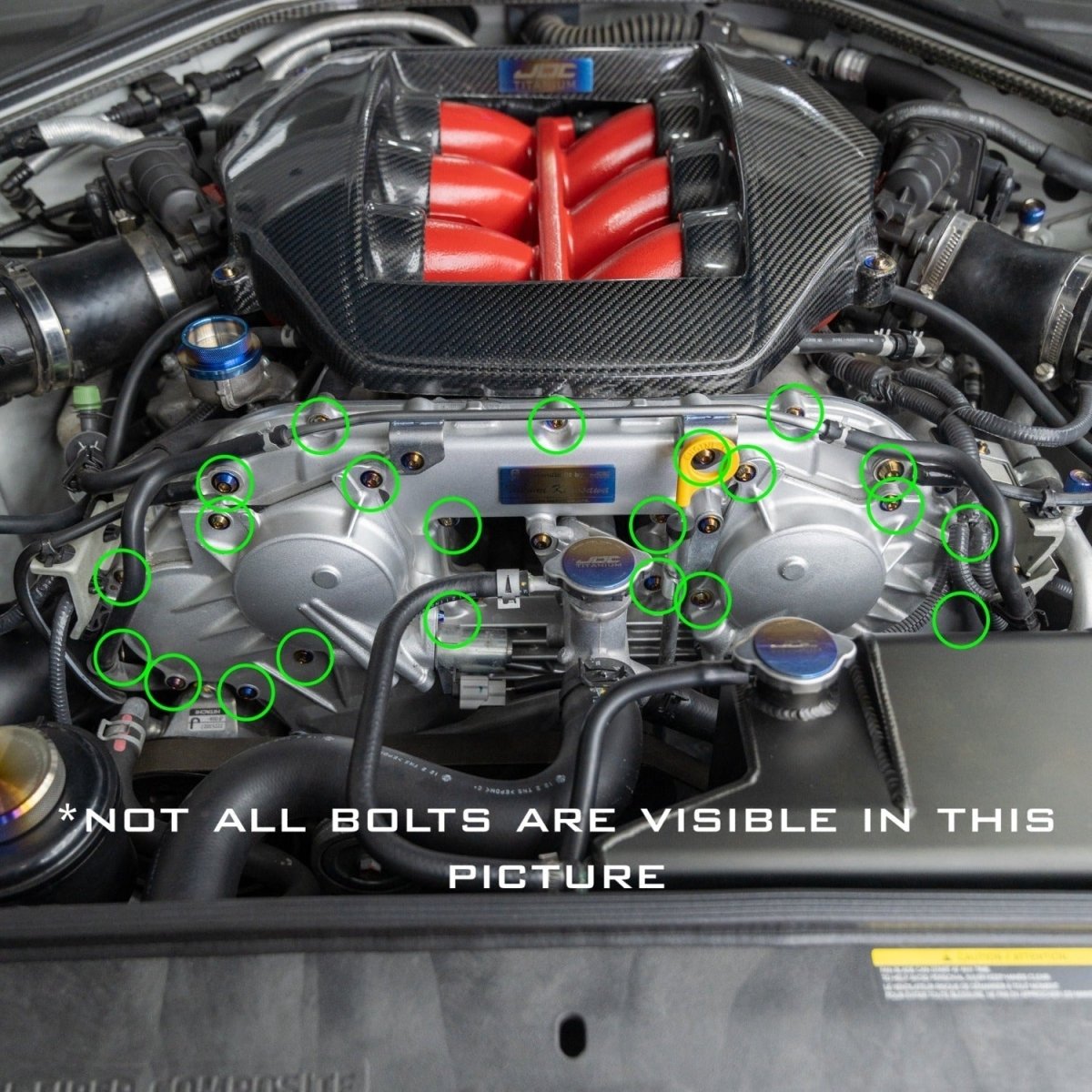 JDC Titanium Upper Crankcase Hardware Replacement Kit (R35 GT - R) - JDMuscleEngine Dress - UpJDC-TI-R35GTR-UCCHK-ALLENFlush - Fit Allen Head BoltsRainbow
