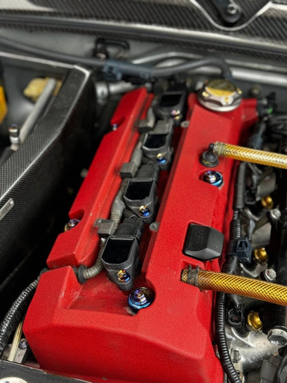 JDC Titanium Valve Cover Hardware Replacement Kit (Honda S2000) - JDMuscleEngine Dress - UpJDC-TI-S2K-VCHK-AHCustom Allen Flange HeadBurnt