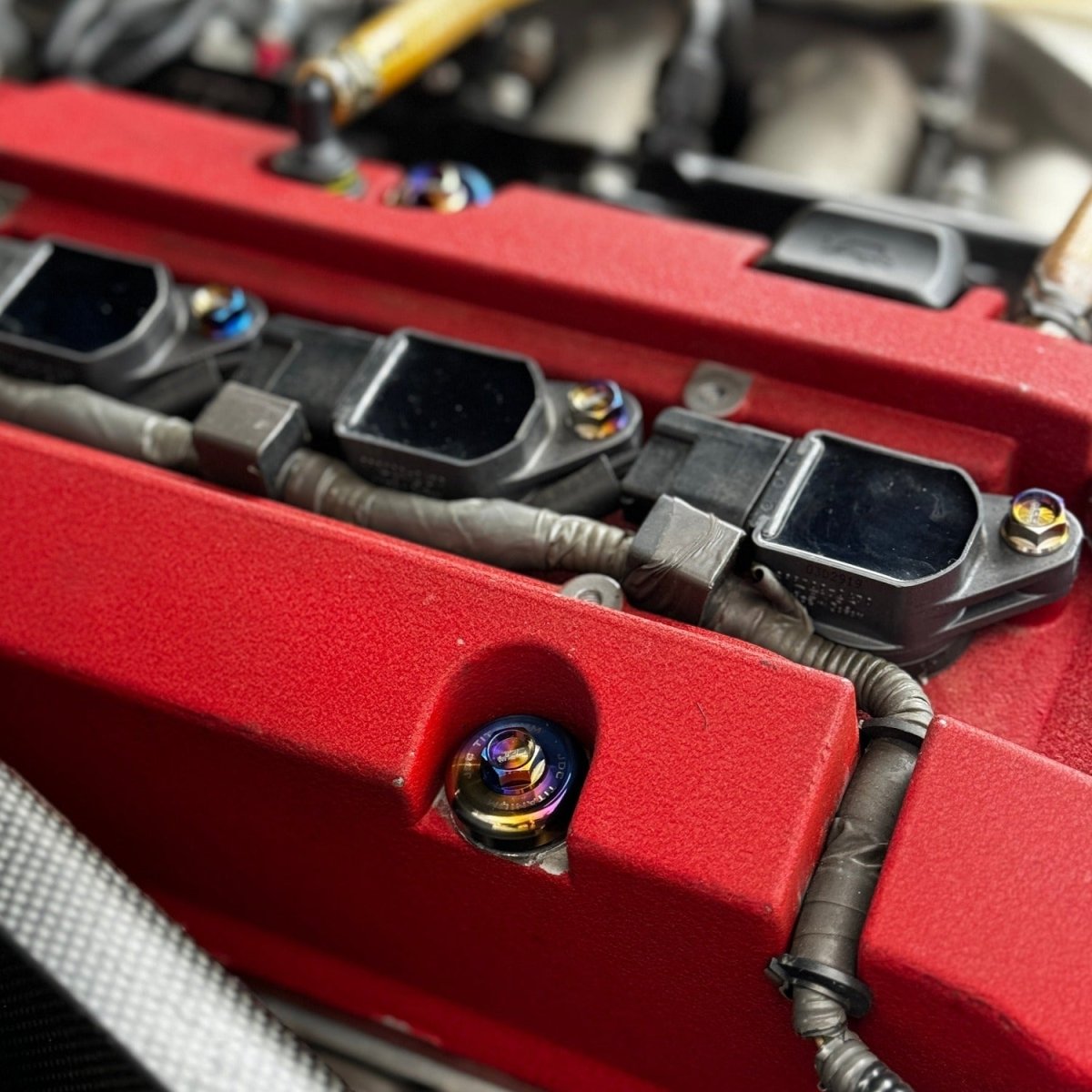 JDC Titanium Valve Cover Hardware Replacement Kit (Honda S2000) - JDMuscleEngine Dress - UpJDC-TI-S2K-VCHK-AHCustom Allen Flange HeadBurnt