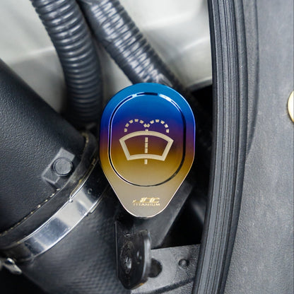 JDC Titanium Washer Fluid Cap (R35 GT - R & Multiple Infiniti Models) - JDMuscleOil CapsJDC-TI-NISSAN-WFCBurntJDC Titanium Only