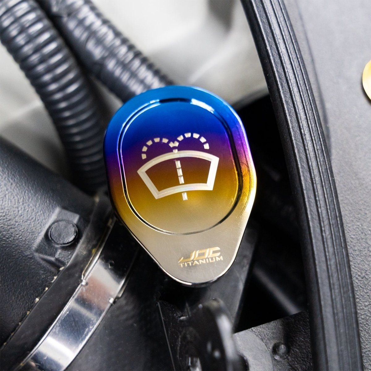 JDC Titanium Washer Fluid Cap (R35 GT - R & Multiple Infiniti Models) - JDMuscleOil CapsJDC-TI-NISSAN-WFCBurntJDC Titanium Only