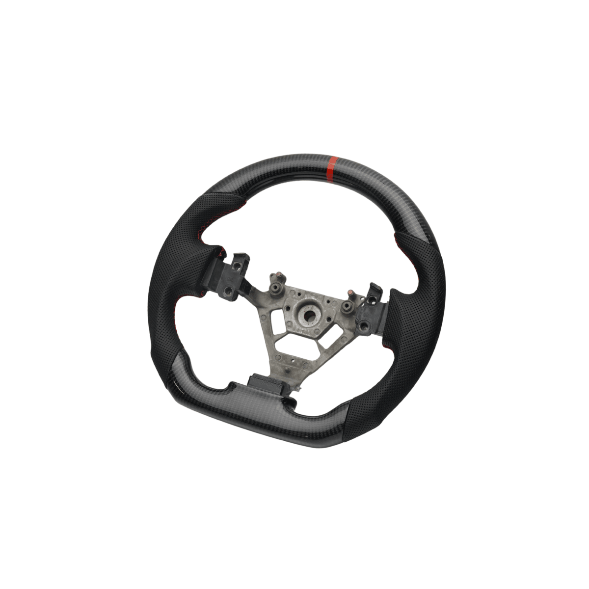 JDMuscle [03 - 08 350Z] Carbon - Lite Series Steering Wheel - JDMuscleSteering WheelsJDM-350Z-CL-STRLRPremium Black Perforated LeatherRed