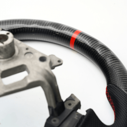 JDMuscle [03 - 08 350Z] Carbon - Lite Series Steering Wheel - JDMuscleSteering WheelsJDM-350Z-CL-STRLRPremium Black Perforated LeatherRed