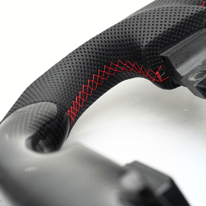 JDMuscle [03 - 08 350Z] Carbon - Lite Series Steering Wheel - JDMuscleSteering WheelsJDM-350Z-CL-STRLRPremium Black Perforated LeatherRed
