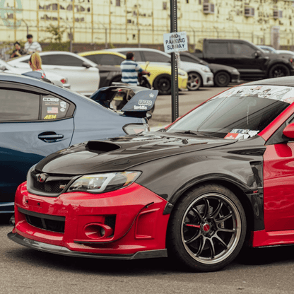 JDMuscle [08 - 14 WRX/STI] Carbon Fiber Hood V4 w/ Heat Extract - JDMuscleHoodsJDM-WRX08-HD4T2x2 Twill