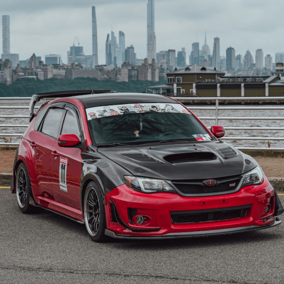 JDMuscle [08 - 14 WRX/STI] Carbon Fiber Hood V4 w/ Heat Extract - JDMuscleHoodsJDM-WRX08-HD4T2x2 Twill