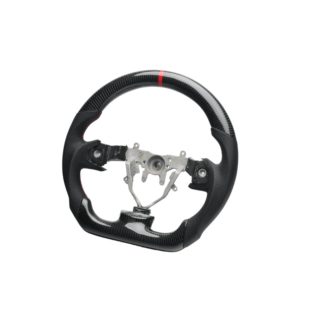 JDMuscle [08 - 14 WRX/STI] Carbon Lite Series Carbon Fiber Steering Wheel w/ Red Accents - JDMuscleSteering WheelsJDM-CL-STR-WRX08LRBlack Premium Perforated Leather