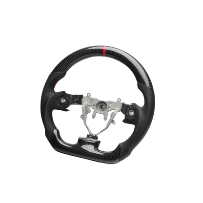 JDMuscle [08 - 14 WRX/STI] Carbon Lite Series Carbon Fiber Steering Wheel w/ Red Accents - JDMuscleSteering WheelsJDM-CL-STR-WRX08LRBlack Premium Perforated Leather