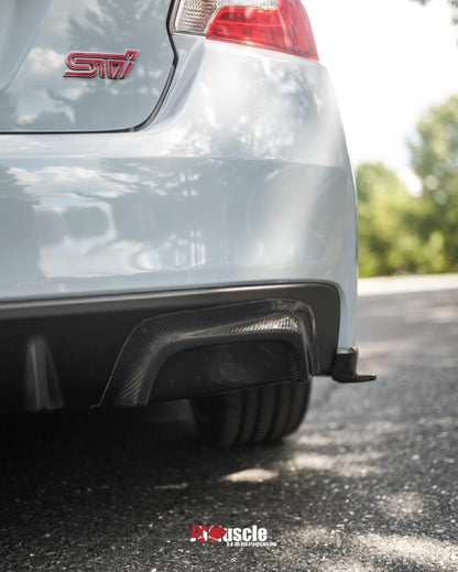 JDMuscle [15 - 21 WRX/STI] Carbon Fiber Exhaust Trim Cover / Exhaust Hole Delete - JDMuscleLeft ExitRight Exit