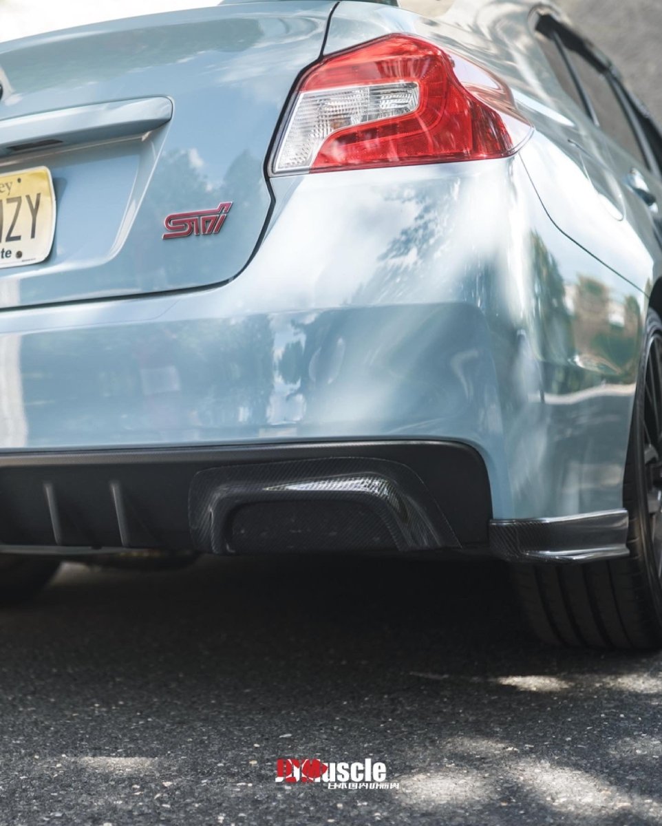 JDMuscle [15 - 21 WRX/STI] Carbon Fiber Exhaust Trim Cover / Exhaust Hole Delete - JDMuscleLeft ExitRight Exit
