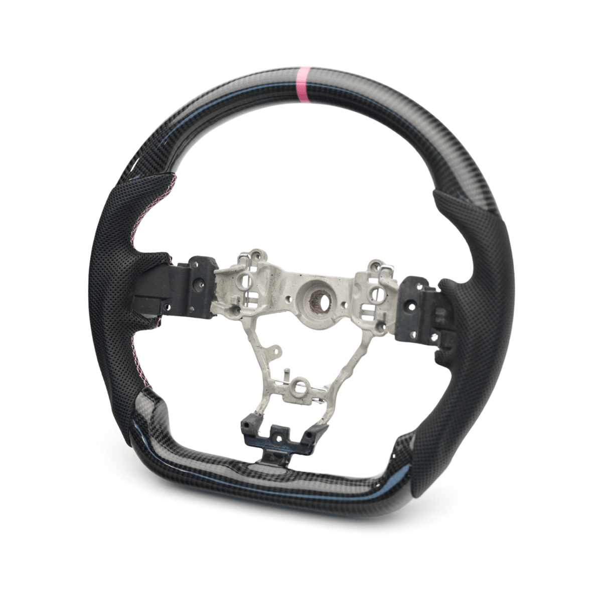 JDMuscle [15 - 21 WRX/STI] Carbon Lite Series Carbon Fiber Steering Wheel - JDMuscleSteering WheelsJDM-CL-STR-WRX15LRBlack Premium Perforated LeatherRed