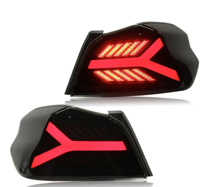 JDMuscle [15 - 21 WRX/STI] Version LB Sequential LED Tail Lights Clear Lens with Black Base - JDMuscleTail LightsJDM-WRX15-TLLB