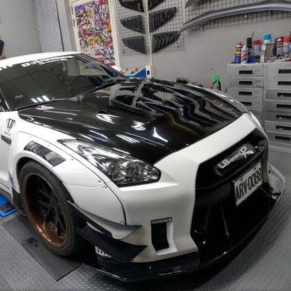 JDMuscle [17 - 24 GT - R] Carbon Fiber Hood - LB Style - JDMuscleHoodsJDM-R35-HD-LB2CF2x2 Twill