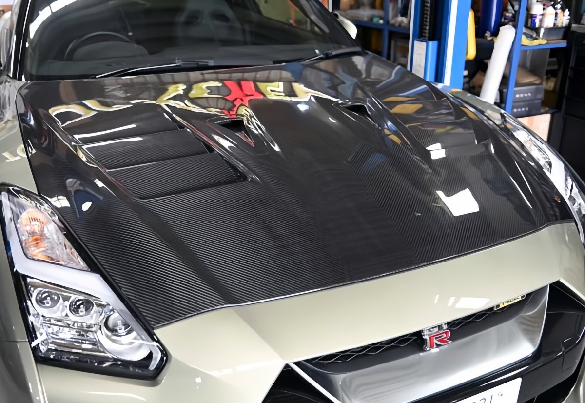 JDMuscle [17 - 24 GT - R] Carbon Fiber Hood - TS Style - JDMuscleHoodsJDM-R35-HD-TS2CF2x2 Twill