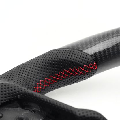 JDMuscle [17+ Infiniti Q50/Q60] Carbon - Lite Series Steering Wheel - JDMuscleSteering WheelsJDM-Q50-18-CL-STRLRPremium Black Perforated LeatherRed