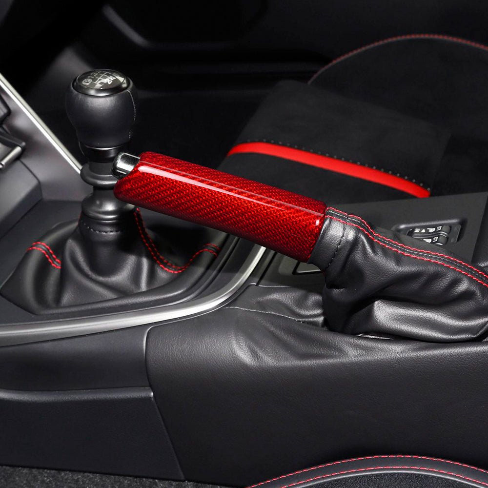 JDMuscle [22 - 25 WRX, 15 - 21 WRX/STI, 22 - 25 BRZ/GR86] Carbon Fiber E - Brake Handle - Black / Red / Forged - JDMuscleKnobs and ButtonsWRX15-504FCFForged Carbon Fiber