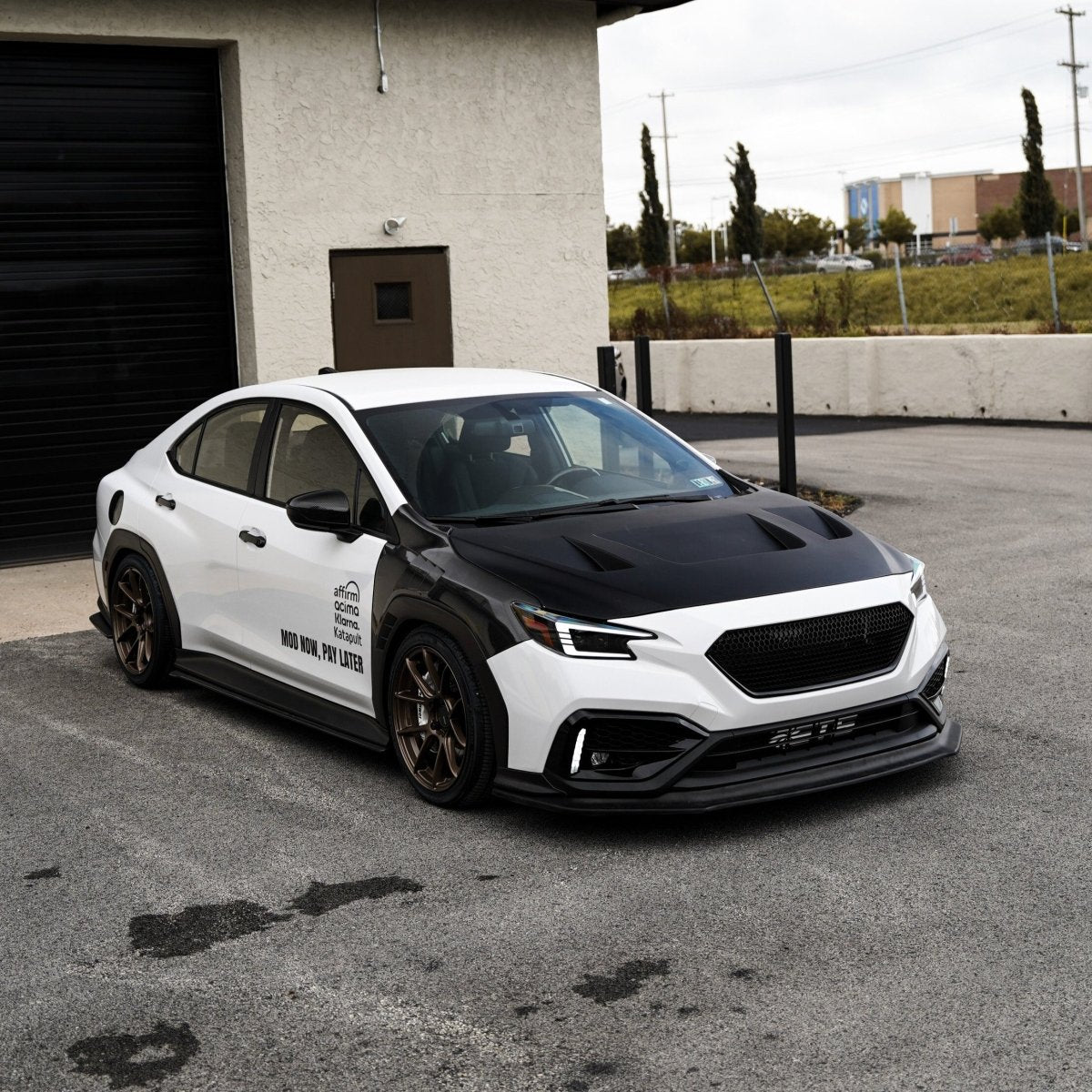 JDMuscle [22 - 25 WRX w/ FMIC] Carbon Fiber Scoopless Hood V1 - JDMuscleHoodsJDM-WRX22-HD-RV1CF2x2 Twill