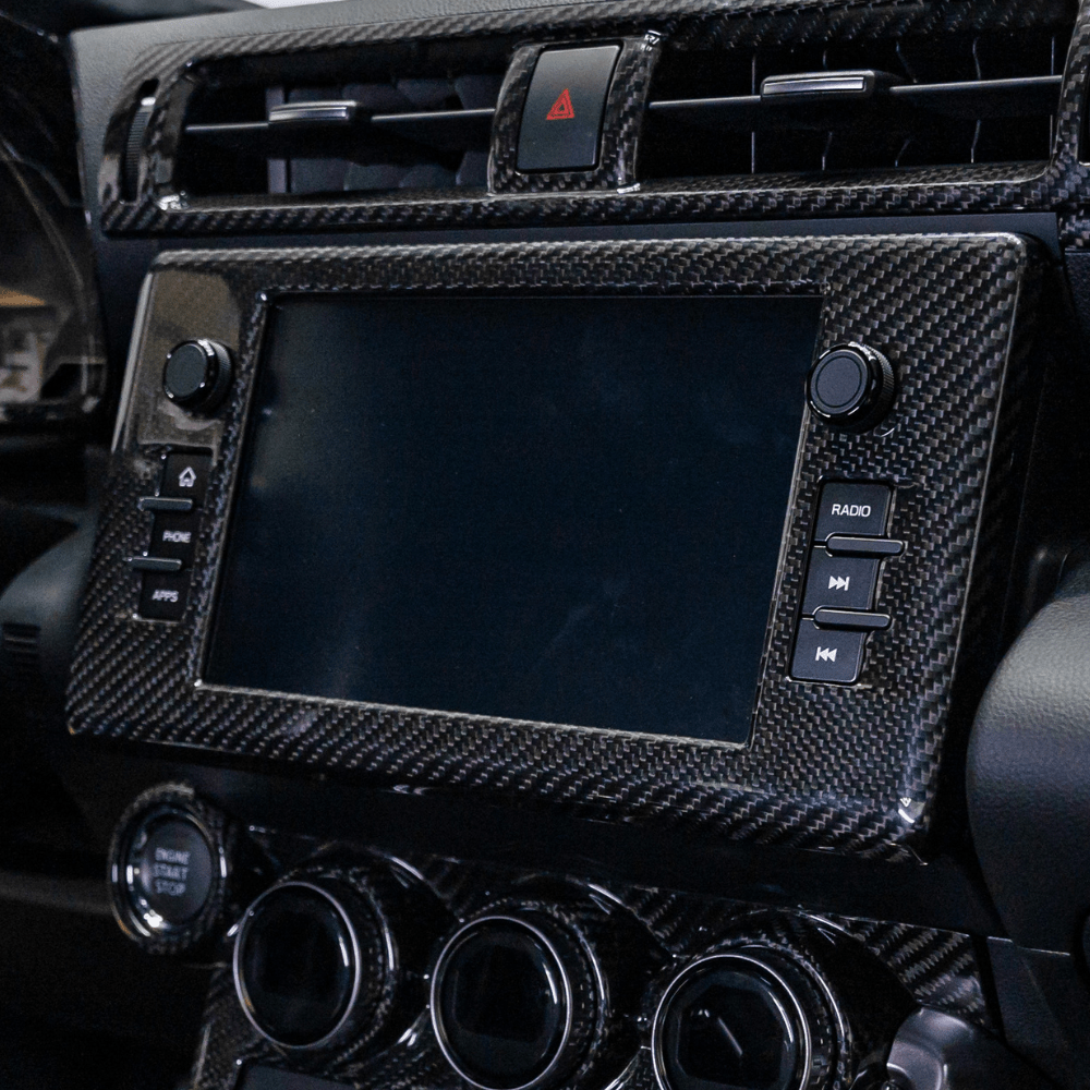 JDMuscle [[22 - 26 BRZ/GR86]] Tanso Pre - preg Carbon Fiber Center Mutimedia/ Radio Screen Cover w/ Gloss Finish - JDMuscleTrim KitsJDM-BRZ22-22086CF2x2 Twill - Normal