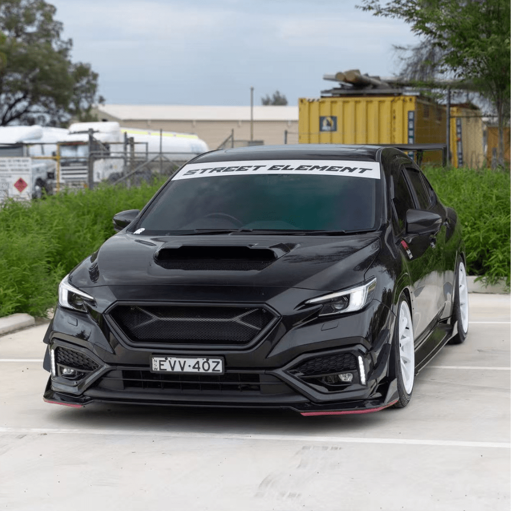 JDMuscle [22-26 WRX] 3-Piece V2 Front Lip | Paint Matched / Carbon Fib
