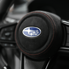 JDMuscle [22 - 26 WRX] Airbag Cover - Leather / Alcantara - JDMuscleSteering Wheel ComponentsJDM-WRX22-ABC1Black LeatherRed