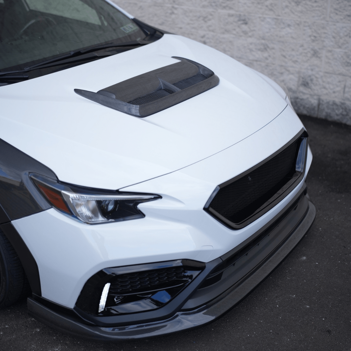 JDMuscle [22-26 WRX] Carbon Fiber FMIC Reverse Hood Scoop V2 - Return (Open-box)