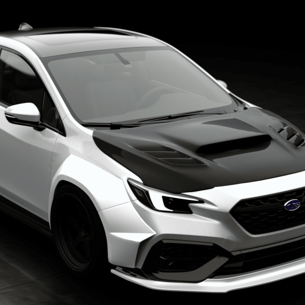 JDMuscle [22 - 26 WRX] Carbon Fiber Hood V1 - JDMuscleHoodsJDM-WRX22-SR1131CF2x2 Twill