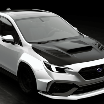 JDMuscle [22 - 26 WRX] Carbon Fiber Hood V1 - JDMuscleHoodsJDM-WRX22-SR1131CF2x2 Twill