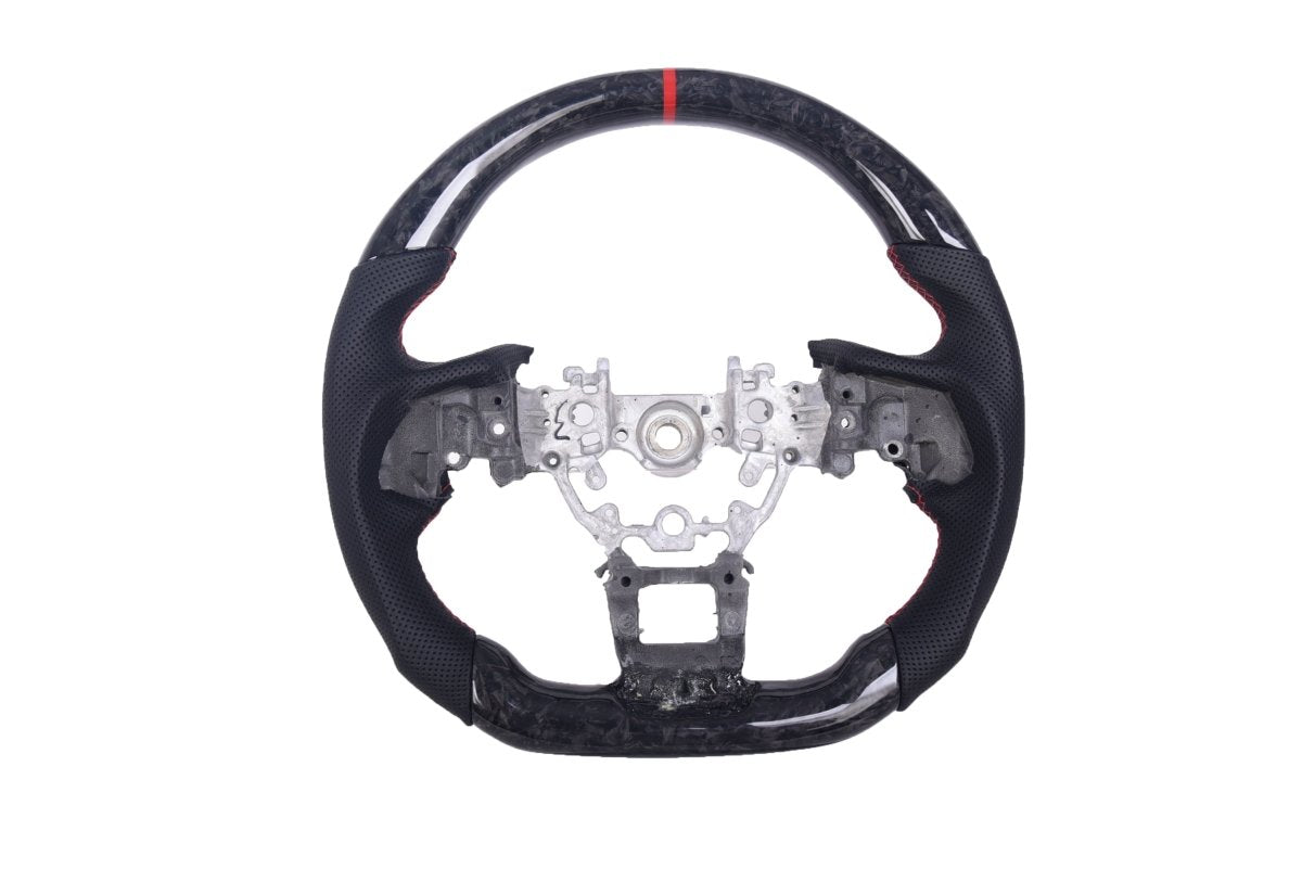 JDMuscle [22 - 26 WRX] Carbon - Pro Series Steering Wheel compatible w/ MT & CVT - JDMuscleSteering WheelsJDM-WRX22-STR-CP1Carbon + Black Perforated Leater + Red Accent