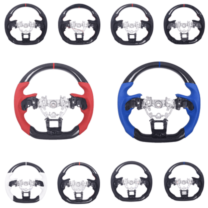 JDMuscle [22 - 26 WRX] Carbon - Pro Series Steering Wheel compatible w/ MT & CVT - JDMuscleSteering WheelsJDM-WRX22-STR-CP1Carbon + Black Perforated Leater + Red Accent