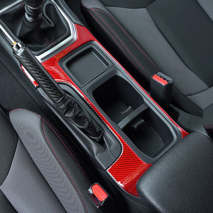 JDMuscle [22 - 26 WRX] P&S Series Carbon Fiber Cup Holder Trim Cover | Black Carbon Fiber/ Red Carbon Fiber - JDMuscleTrim KitsJDM-WRX22-115BBlack Carbon FIiber