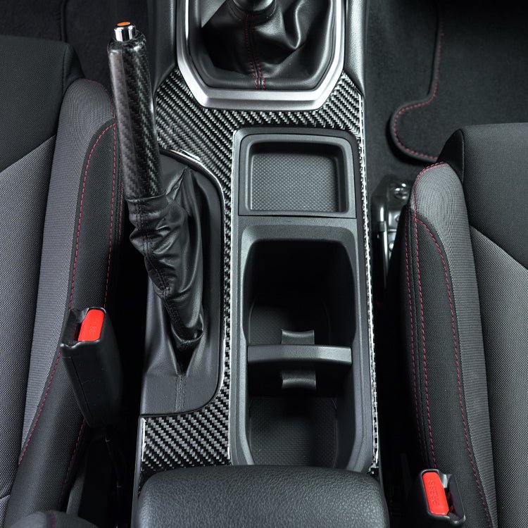 JDMuscle [22 - 26 WRX] P&S Series Carbon Fiber Cup Holder Trim Cover | Black Carbon Fiber/ Red Carbon Fiber - JDMuscleTrim KitsJDM-WRX22-115BBlack Carbon FIiber