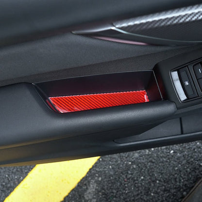 JDMuscle [22 - 26 WRX] P&S Series Carbon Fiber Door Pocket Covers 4 PC | Black Carbon Fiber/ Red Carbon Fiber - JDMuscleTrim KitsJDM-WRX22-131BBlack Carbon FIiber