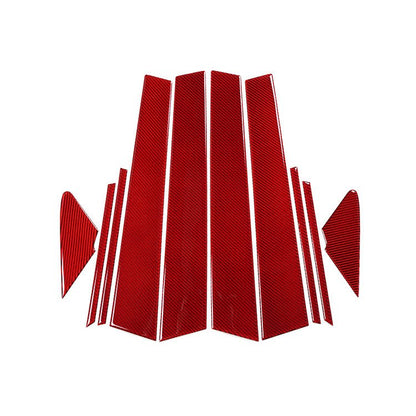 JDMuscle [22 - 26 WRX] P&S Series Carbon Fiber Exterior Pillar Covers 10 PC | Black Carbon Fiber/ Red Carbon Fiber - JDMuscleExterior GarnishesJDM-WRX22-BZ050RRed Carbon Fiber