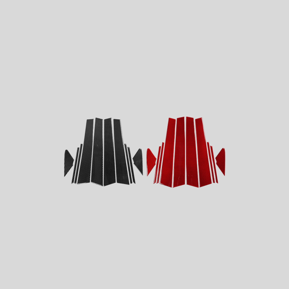 JDMuscle [22 - 26 WRX] P&S Series Carbon Fiber Exterior Pillar Covers 10 PC | Black Carbon Fiber/ Red Carbon Fiber - JDMuscleExterior GarnishesJDM-WRX22-BZ050BBlack Carbon FIiber