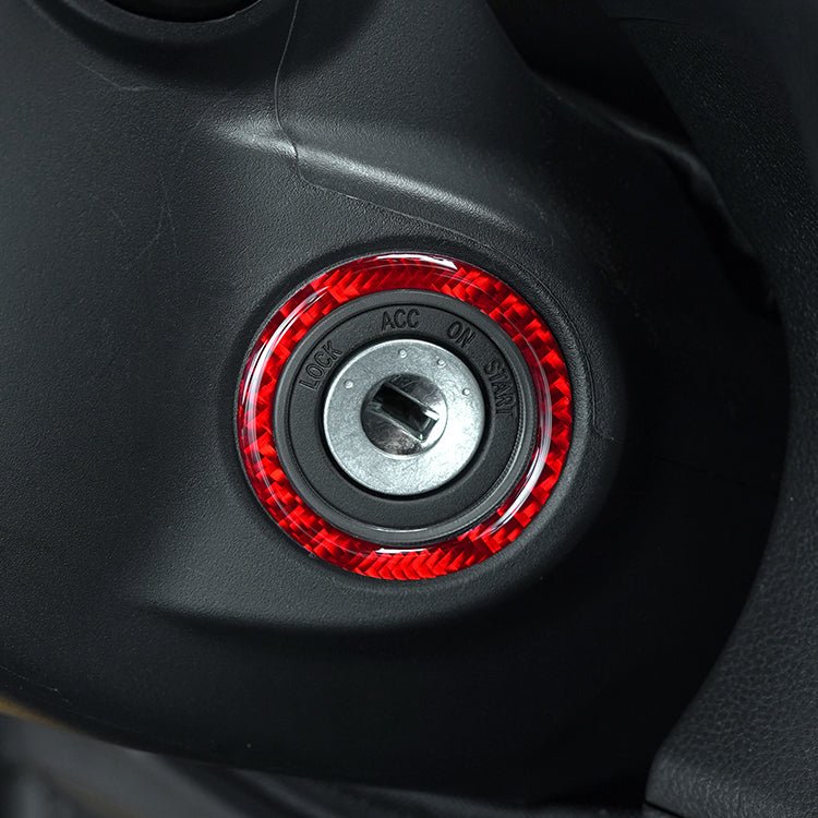 JDMuscle [22 - 26 WRX] P&S Series Carbon Fiber Ignition Keyhole Frame Cover 1 PC | Black Carbon Fiber/ Red Carbon Fiber - JDMuscleTrim KitsJDM-WRX22-128BBlack Carbon FIiber