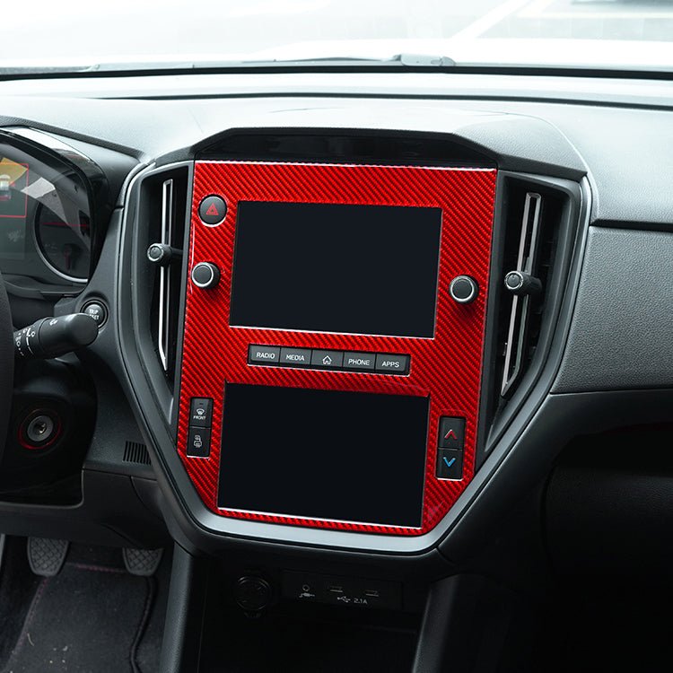 JDMuscle [22 - 26 WRX] P&S Series Carbon Fiber Infotainment Screen Trim Cover | Black Carbon Fiber/ Red Carbon Fiber - JDMuscleTrim KitsJDM-WRX22-114BBlack Carbon FIiber