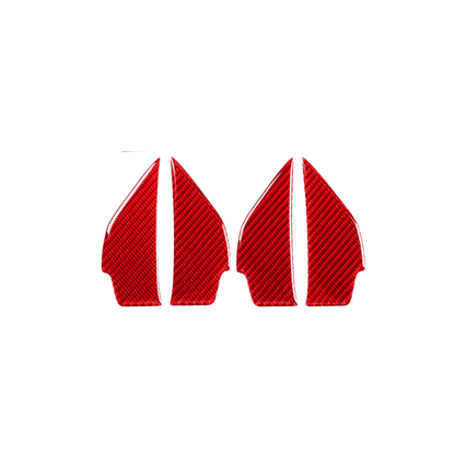 JDMuscle [22 - 26 WRX] P&S Series Carbon Fiber Interior Door Bowl Trim 4 PC | Black Carbon Fiber/ Red Carbon Fiber - JDMuscleTrim KitsJDM-WRX22-111RRed Carbon Fiber