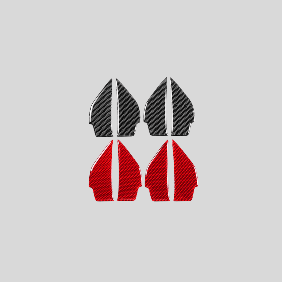 JDMuscle [22 - 26 WRX] P&S Series Carbon Fiber Interior Door Bowl Trim 4 PC | Black Carbon Fiber/ Red Carbon Fiber - JDMuscleTrim KitsJDM-WRX22-111BBlack Carbon Fiber