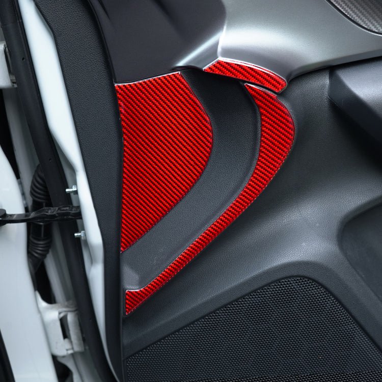 JDMuscle [22 - 26 WRX] P&S Series Carbon Fiber Interior Door Inner Panel Accent Covers 6 PC | Black Carbon Fiber/ Red Carbon Fiber - JDMuscleTrim KitsJDM-WRX22-122BBlack Carbon FIiber