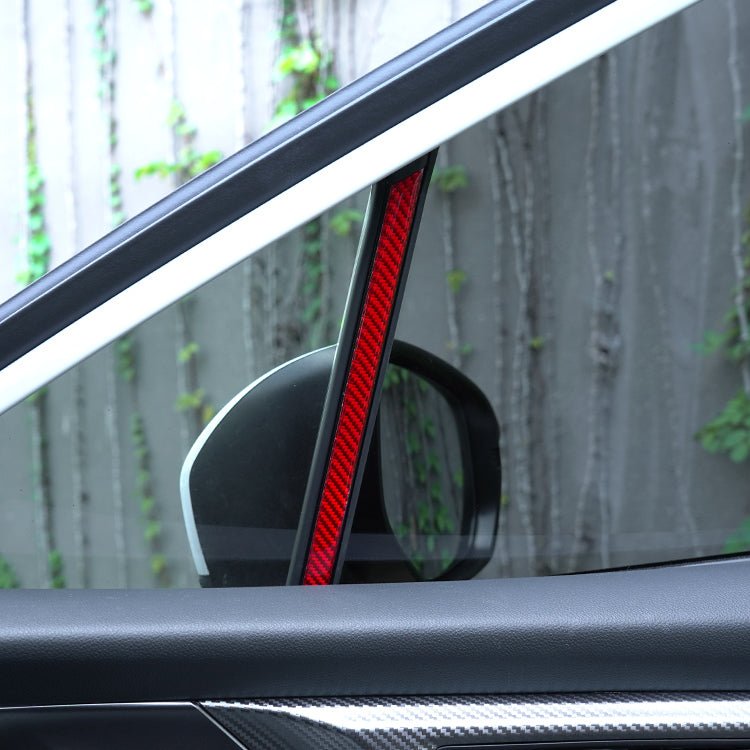 JDMuscle [22 - 26 WRX] P&S Series Carbon Fiber Interior Window Trim Covers 4 PC | Black Carbon Fiber/ Red Carbon Fiber - JDMuscleTrim KitsJDM-WRX22-129BBlack Carbon FIiber
