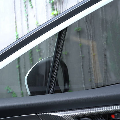 JDMuscle [22 - 26 WRX] P&S Series Carbon Fiber Interior Window Trim Covers 4 PC | Black Carbon Fiber/ Red Carbon Fiber - JDMuscleTrim KitsJDM-WRX22-129BBlack Carbon FIiber