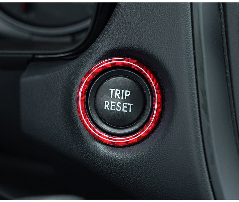 JDMuscle [22 - 26 WRX] P&S Series Carbon Fiber Trip Reset Button Frame Cover 1 PC | Black Carbon Fiber/ Red Carbon Fiber - JDMuscleTrim KitsJDM-WRX22-135BBlack Carbon FIiber