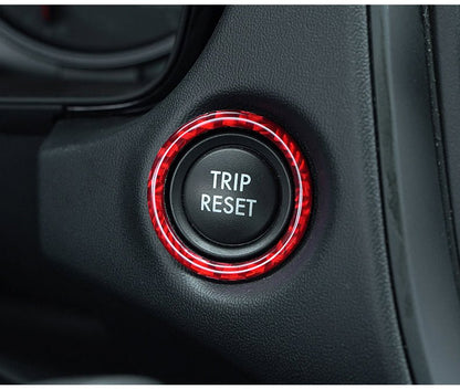 JDMuscle [22 - 26 WRX] P&S Series Carbon Fiber Trip Reset Button Frame Cover 1 PC | Black Carbon Fiber/ Red Carbon Fiber - JDMuscleTrim KitsJDM-WRX22-135BBlack Carbon FIiber