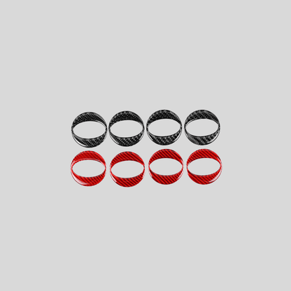JDMuscle [22 - 26 WRX] P&S Series Carbon Fiber Wheel Center Cap Covers 4 PC | Black Carbon Fiber/ Red Carbon Fiber - JDMuscleTrim KitsJDM-WRX22-130BBlack Carbon FIiber